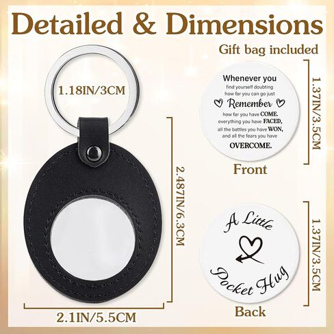 Pocket Hug Token Gift Keychains - Long Distance Gifts Keepsake, Double Sided Stainless Steel with Leather Have Hug Keychain in Saudi Arabia