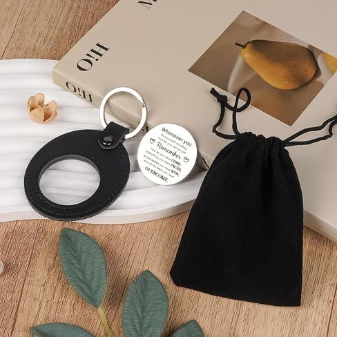 Pocket Hug Token Gift Keychains - Long Distance Gifts Keepsake, Double Sided Stainless Steel with Leather Have Hug Keychain in Saudi Arabia