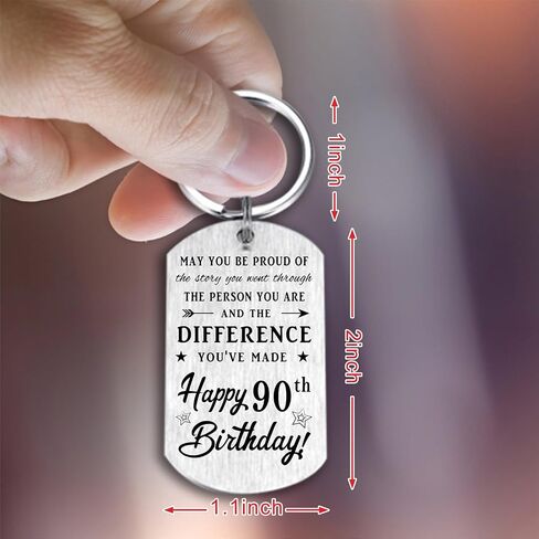 Yobent 90th Birthday Gifts for Men 1935, Happy 90th Birthday Keychain, 90 Year Old Bday Gift for Man Male, The Legend was Born in 1935 in Saudi Arabia