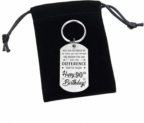 Yobent 90th Birthday Gifts for Men 1935, Happy 90th Birthday Keychain, 90 Year Old Bday Gift for Man Male, The Legend was Born in 1935 in Saudi Arabia