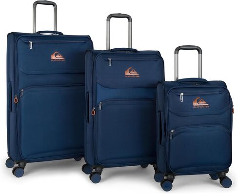 حقائب Quiksilver Buxton Luggage Softside قابلة للتوسيع مع عجلات الدوار ، مجموعة كبيرة من 3 قطع (20/26/30) (البحرية) in Saudi Arabia