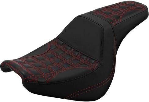 TCMT Black+Red Driver & Passenger Seat for '18-Later Harley Softail Fat Boy FXFB/FXFBS Motorcycle in Saudi Arabia