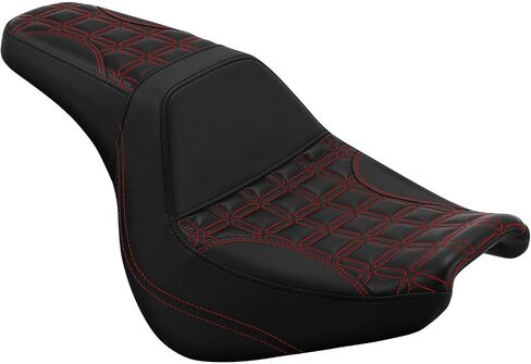 TCMT Black+Red Driver & Passenger Seat for '18-Later Harley Softail Fat Boy FXFB/FXFBS Motorcycle in Saudi Arabia