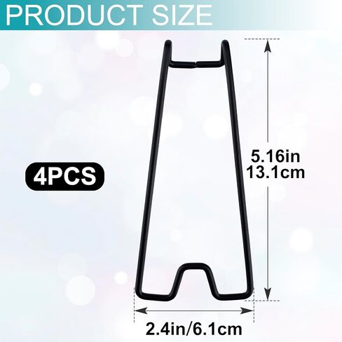 4pcs photo aceel back stand ، قوس إطار صورة لذاته ، إطار من الفولاذ المقاوم للصدأ دعم الظهر لرسومات الصور- الأسود in Saudi Arabia