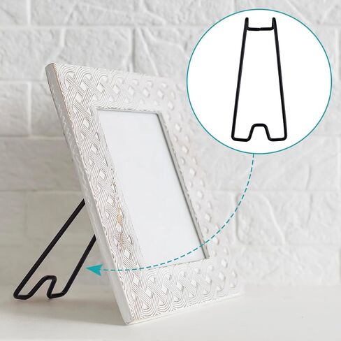 4pcs photo aceel back stand ، قوس إطار صورة لذاته ، إطار من الفولاذ المقاوم للصدأ دعم الظهر لرسومات الصور- الأسود in Saudi Arabia
