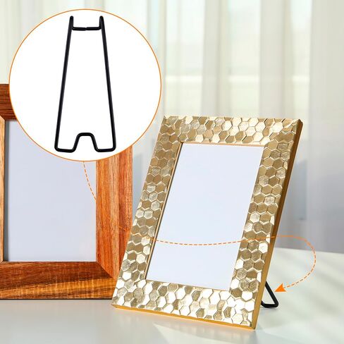 4pcs photo aceel back stand ، قوس إطار صورة لذاته ، إطار من الفولاذ المقاوم للصدأ دعم الظهر لرسومات الصور- الأسود in Saudi Arabia