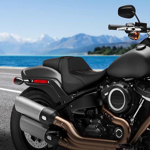 TCMT Black+Red Driver & Passenger Seat for '18-Later Harley Softail Fat Boy FXFB/FXFBS Motorcycle in Saudi Arabia
