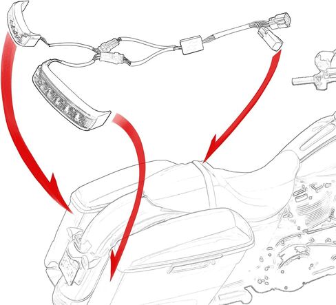 TCMT Saddlebag Running Brake LED Turn Light Fit For Harley Touring Road Glide Limited 2020-2024 Ultra Limited 2014-2024 CVO Limited FLHTKSE 2016-2020 Electra Glide Ultra Classic 2014-2019 in Saudi Arabia