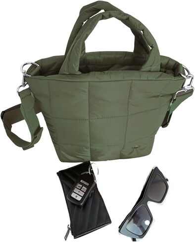 Small Puffer Gym Bag Quilted Crossbody Nylon Bags For Women Handbag Shoulder Bag in Saudi Arabia