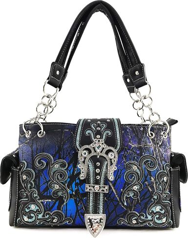 Zelris Camouflage Shine Glow Buckle Women Conceal Carry Handbag with Wallet Set in Kuwait