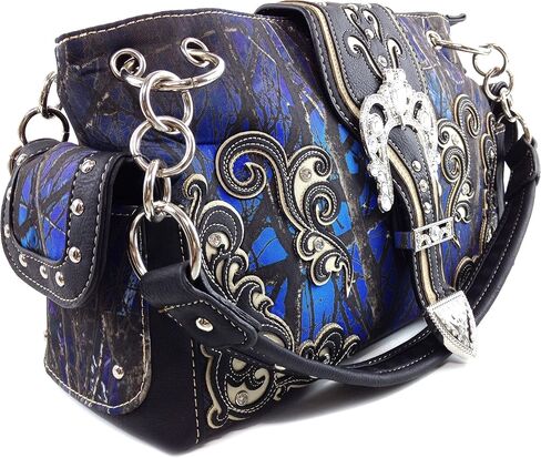 Zelris Camouflage Shine Glow Buckle Women Conceal Carry Handbag with Wallet Set in Kuwait