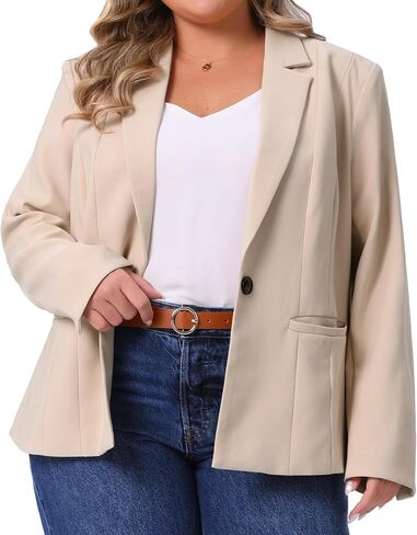 Agnes Orinda Blazers for Women Plus Size Business Casual Long Sleeve Lapel Pockets Open Front Suit Jackets Work Blazer 2025 in Saudi Arabia
