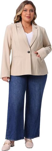 Agnes Orinda Blazers for Women Plus Size Business Casual Long Sleeve Lapel Pockets Open Front Suit Jackets Work Blazer 2025 in Saudi Arabia