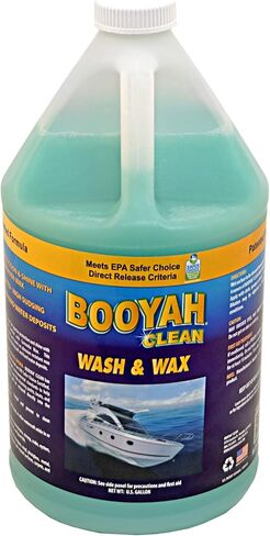 Booyah Clean Boat Wash & Wax – Award-Winning One-Step Cleaner and Protector Fortified with Carnauba Wax, Reduces Salt and Hard Water Deposits – Meets EPA Safer Choice Direct Release Criteria in Saudi Arabia