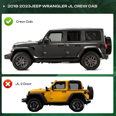 7.2 '' لوحات الجري خطوات جانبية متوافقة مع Jeep Wrangler JL Crew Cab 2018-2024 لوحة تشغيل لجيب Wrangler 4 Door Black Rails Nerf Bars in Kuwait