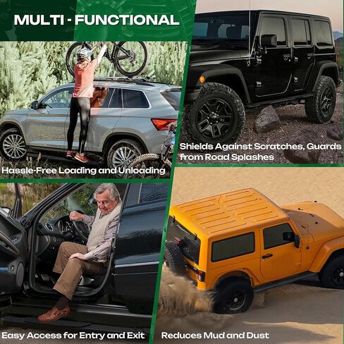 7.2 '' لوحات الجري خطوات جانبية متوافقة مع Jeep Wrangler JL Crew Cab 2018-2024 لوحة تشغيل لجيب Wrangler 4 Door Black Rails Nerf Bars in Kuwait