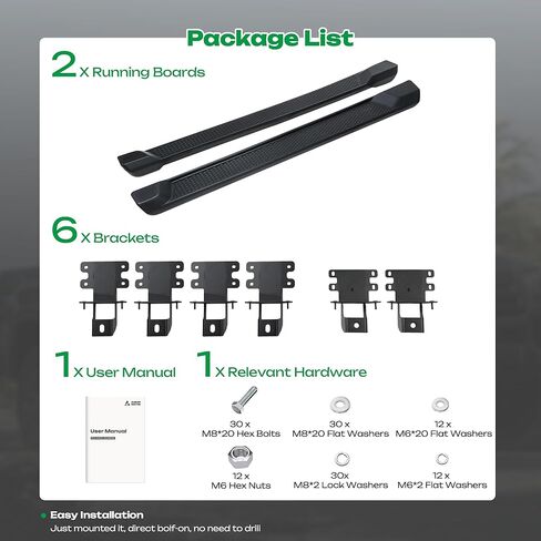 7.2 '' لوحات الجري خطوات جانبية متوافقة مع Jeep Wrangler JL Crew Cab 2018-2024 لوحة تشغيل لجيب Wrangler 4 Door Black Rails Nerf Bars in Kuwait