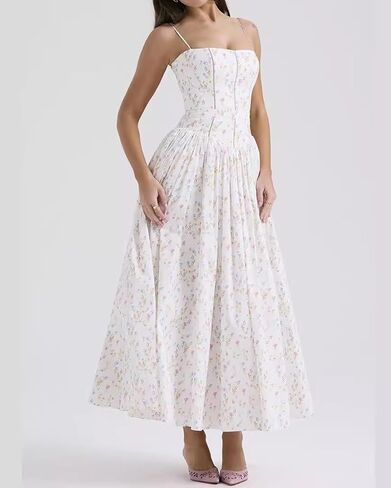 houstil Women's Strap Casual Wedding Guest Summer Dress Maxi Corset Holiday Party Beach Cocktail Evening Dresses in Kuwait