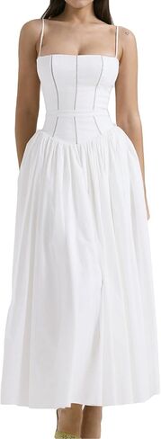 Houstil Women's Strap زفاف عارض ضيف الصيف فستان Maxi Corset Holiday Party Beach Cocktail Vality in Kuwait