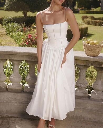 Houstil Women's Strap زفاف عارض ضيف الصيف فستان Maxi Corset Holiday Party Beach Cocktail Vality in Kuwait