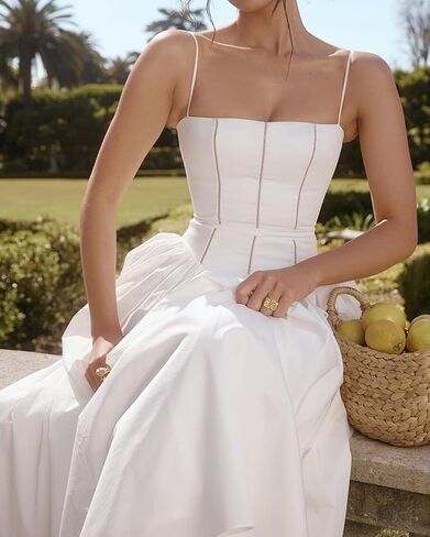 Houstil Women's Strap زفاف عارض ضيف الصيف فستان Maxi Corset Holiday Party Beach Cocktail Vality in Kuwait