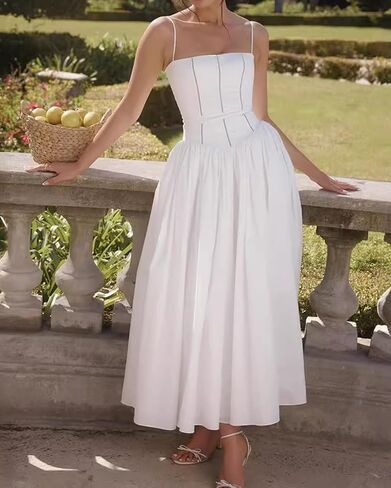 Houstil Women's Strap زفاف عارض ضيف الصيف فستان Maxi Corset Holiday Party Beach Cocktail Vality in Kuwait