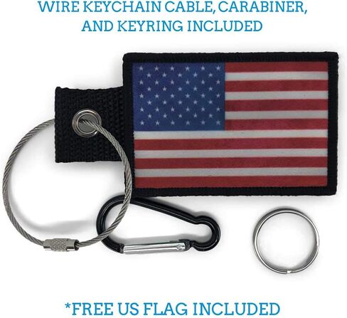 Pull Patch Tag for Morale Patches | Use as Keychain, Luggage Tag, on Tactical/Golf Bags, Backpacks, and More | Patent Pending | Wire Fastener, Nylon Strap, Eyelet, Free American Flag Patch (Vertical) in Saudi Arabia