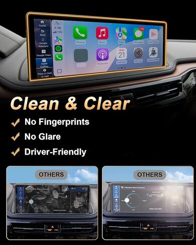 Screen Protector 2 Pcs Compatible with 2021-2024 Volvo XC40/XC60/XC90,8.7-Inch Navigation + Air Conditioner Screen Protector for 2019-2024 V60/S60/S90 Accessories 9H Hardness Tempered Glass in Kuwait