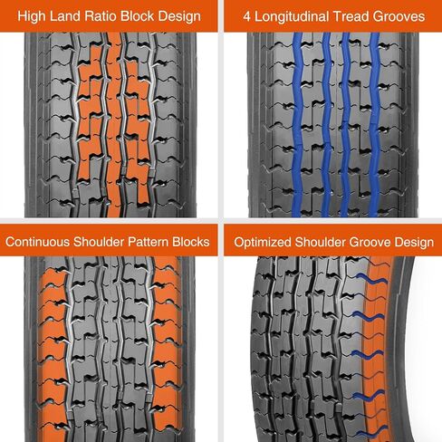 HALBERD Set of 2 Premium Trailer Tires ST205/75R15 8PR Load Range D Heavy Duty 205 75 15 Radial Trailer Tires Improve Traction in all-road conditions in Kuwait