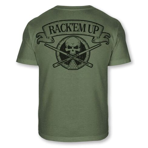 Billiards Skull Crossbones Athletic T-Shirt - Rack'em Up Pool Shark Badge Tee Shirt - A99 in Saudi Arabia