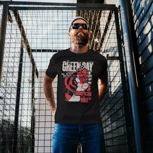 Green Day Men's American Idiot Hysteria T-Shirt Black | Officially Licensed Merchandise in Kuwait