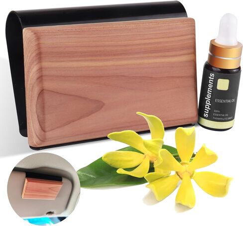Gift Boxed Car Air Freshener – Long-Lasting Fragrance for 90+ Days – Wooden Car Diffuser – 8 Scents Available – Includes 1 Bottle of 5ML Essential Oil Refill – 0.17 FL OZ (Teak Scent) in Kuwait