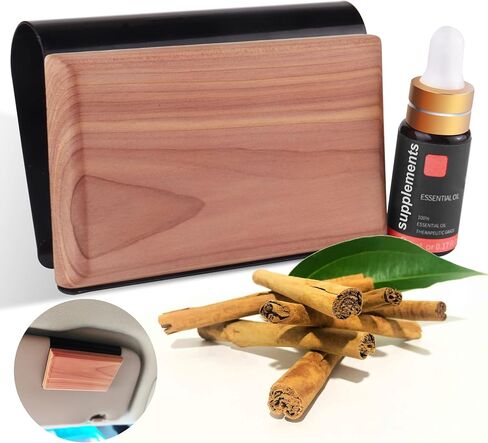Gift Boxed Car Air Freshener – Long-Lasting Fragrance for 90+ Days – Wooden Car Diffuser – 8 Scents Available – Includes 1 Bottle of 5ML Essential Oil Refill – 0.17 FL OZ (Teak Scent) in Kuwait
