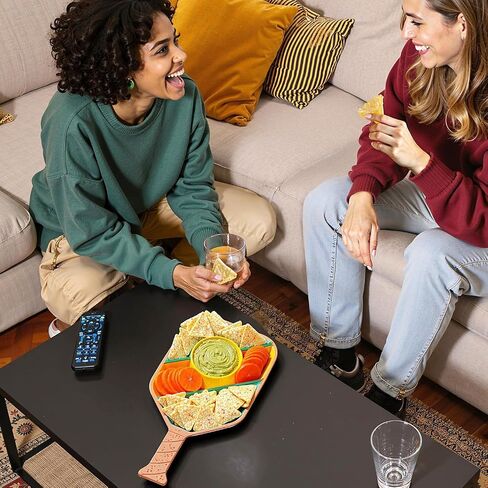 Pickleball Paddle Snack Tray - Cool Pickleball Serving Tray for Snacks - Paddle-Shaped Serving Tray with Compartments - Unique Divided Snack Tray for Pickleball Fans - Ceramic Kitchen Snack Holder in Saudi Arabia