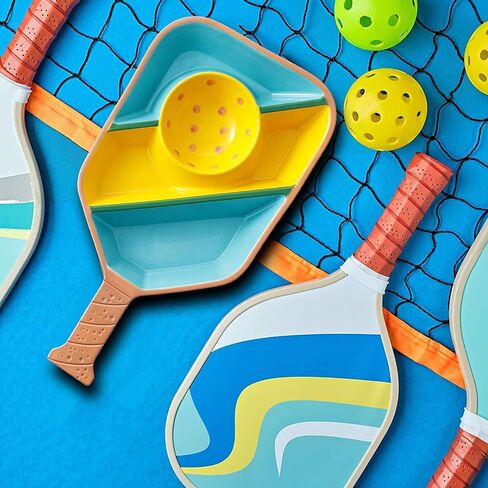 Pickleball Paddle Snack Tray - Cool Pickleball Serving Tray for Snacks - Paddle-Shaped Serving Tray with Compartments - Unique Divided Snack Tray for Pickleball Fans - Ceramic Kitchen Snack Holder in Saudi Arabia