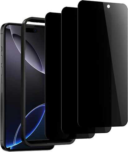 3 Pack for iPhone 16 Pro Privacy Screen Protector 6.3 inch Anti-Spy Tempered Glass Film Accessories Easy Installation in Saudi Arabia