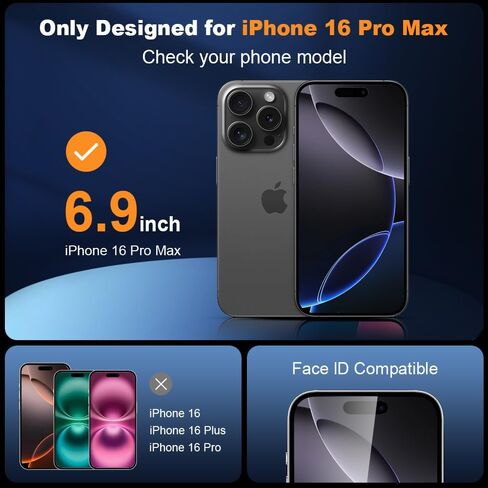 3 Pack for iPhone 16 Pro Privacy Screen Protector 6.3 inch Anti-Spy Tempered Glass Film Accessories Easy Installation in Saudi Arabia