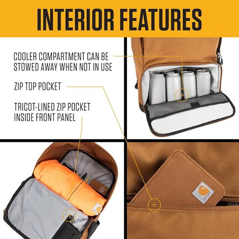 Carhartt عزل اثنين من المقصورة ، ومواد طاردة مياه متينة مع جيب السوستة الأمامية للتخييم والشاطئ والسفر. in Kuwait