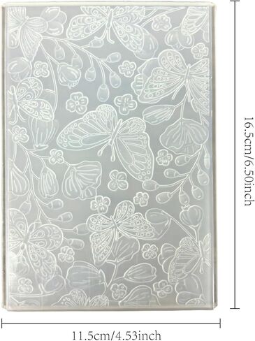 3D Flowers Embossing Folder for Card Making,Rose Floral Texture Clear Plastic Embossing Folder Template for DIY Paper Crafts Scrapbooking Polymer Clay Decoration in Kuwait