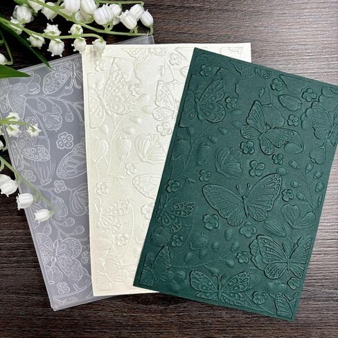 3D Flowers Embossing Folder for Card Making,Rose Floral Texture Clear Plastic Embossing Folder Template for DIY Paper Crafts Scrapbooking Polymer Clay Decoration in Kuwait