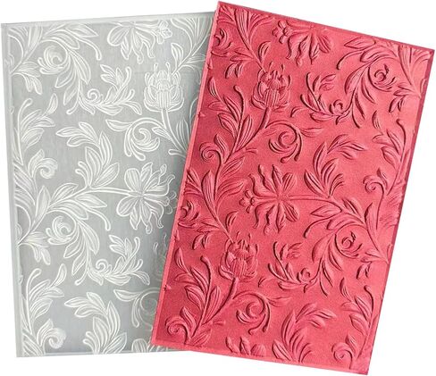 3D Flowers Embossing Folder for Card Making,Rose Floral Texture Clear Plastic Embossing Folder Template for DIY Paper Crafts Scrapbooking Polymer Clay Decoration in Kuwait