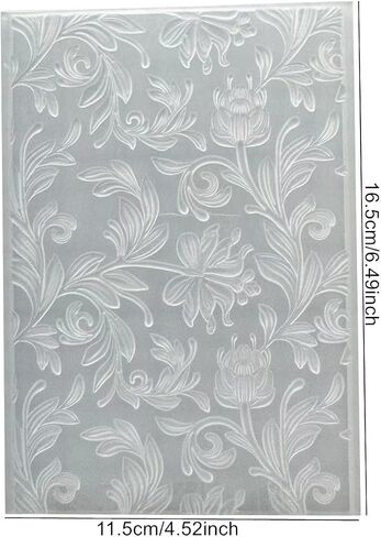 3D Flowers Embossing Folder for Card Making,Rose Floral Texture Clear Plastic Embossing Folder Template for DIY Paper Crafts Scrapbooking Polymer Clay Decoration in Kuwait