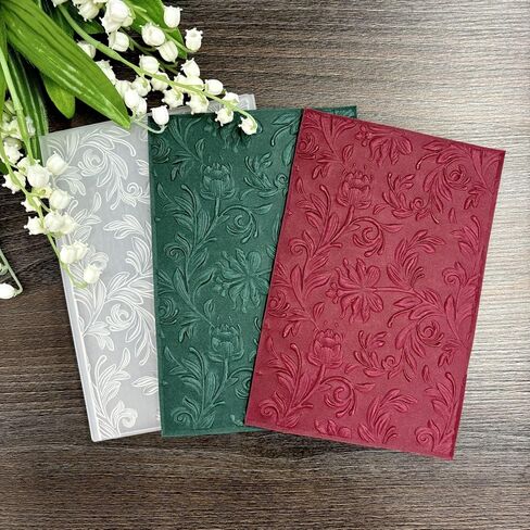 3D Flowers Embossing Folder for Card Making,Rose Floral Texture Clear Plastic Embossing Folder Template for DIY Paper Crafts Scrapbooking Polymer Clay Decoration in Kuwait