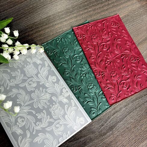 3D Flowers Embossing Folder for Card Making,Rose Floral Texture Clear Plastic Embossing Folder Template for DIY Paper Crafts Scrapbooking Polymer Clay Decoration in Kuwait