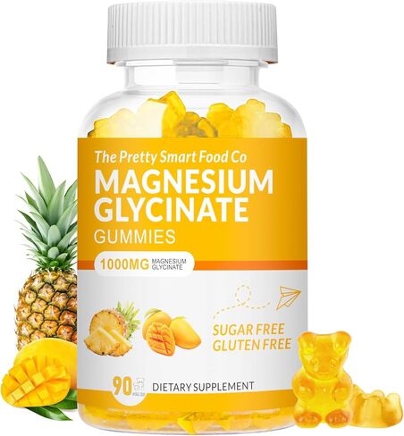 غليسينات المغنيسيوم غليسينات 1000mg - 90 ct | مكملات البوتاسيوم المغنيسيوم للاسترخاء ، وتخفيف الإجهاد ، مع فيتامين D ، B6 ، CoQ10 لدعم المزاج والكهف - البرتقاليين in Kuwait