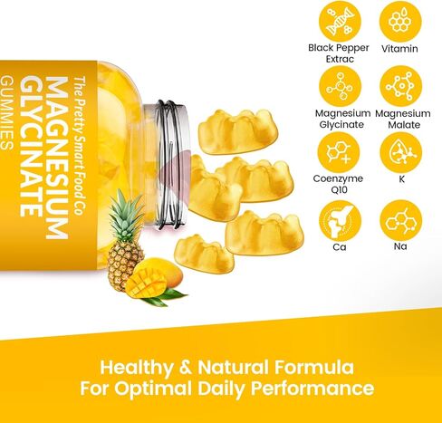 غليسينات المغنيسيوم غليسينات 1000mg - 90 ct | مكملات البوتاسيوم المغنيسيوم للاسترخاء ، وتخفيف الإجهاد ، مع فيتامين D ، B6 ، CoQ10 لدعم المزاج والكهف - البرتقاليين in Kuwait