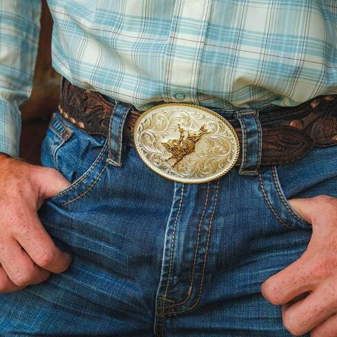 Montana Silversmiths Rosebud Legacy Galloping Horse Rope Trim Oval Western Belt Buckle in Saudi Arabia
