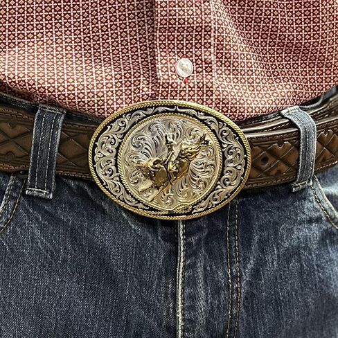 Montana Silversmiths Rosebud Legacy Galloping Horse Rope Trim Oval Western Belt Buckle in Saudi Arabia
