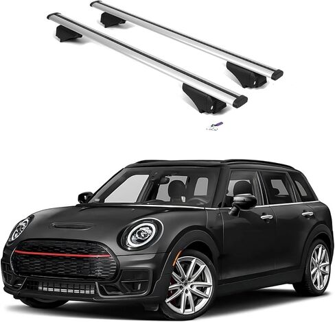 ERKUL Roof Rack Cross Bars for Mini Cooper Clubman 2016-2024 | Aluminum Crossbars with Anti Theft Lock for Rooftop | Compatible with Flush Rails - Black in Saudi Arabia
