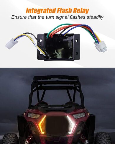 UTV ATV Turn Signal Light Blinker Kit with SPDT Rocker Switch Control and Integrated Flasher Relay Fit for SxS Polaris RZR Ranger Can-Am X3 Maverick Defender, Street-Legal in Saudi Arabia